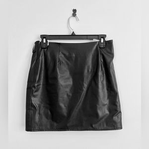 Black Faux Leather Mini Skirt